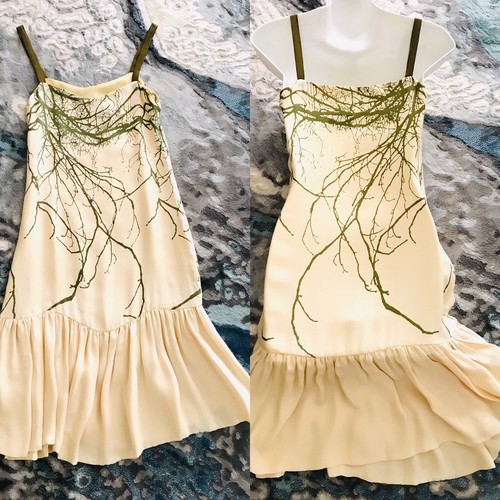 H. FREDRIKKSON Seiden Zweig Print KLEID Small - Bild 11 von 12