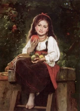 high quality oil painting handpainted on canvas "The Apple Picker  "