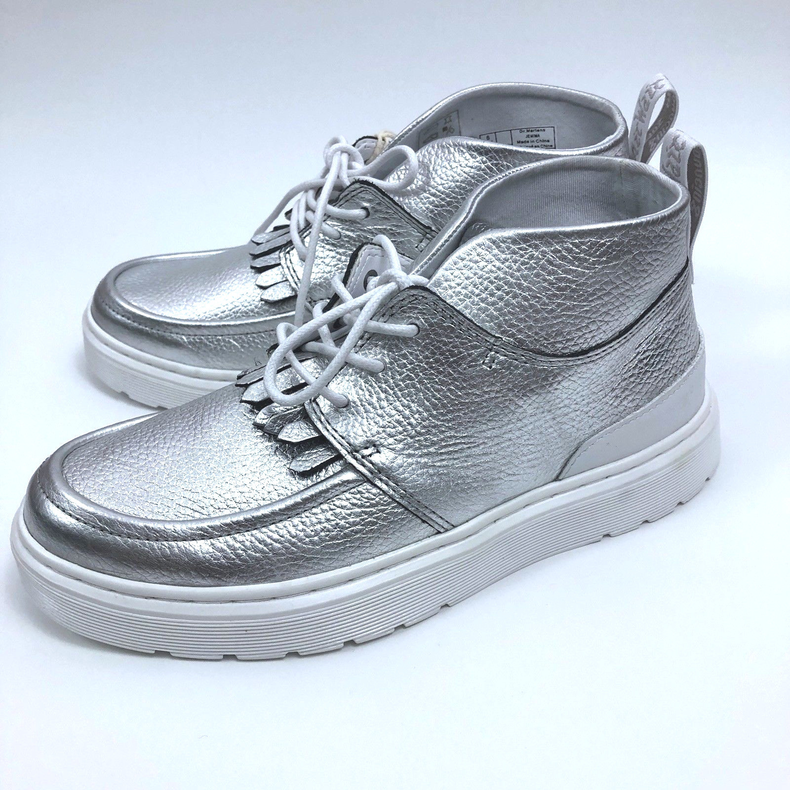 Dr. Martens Para Mujer Talla 8 Cuero Metálico Plateado Jemima flecos botín chukka Dr. Martens Para Mujer Talla 8 Cuero Metálico Plateado Plateado Plateado Jemima flecos botín chukka 34d56d