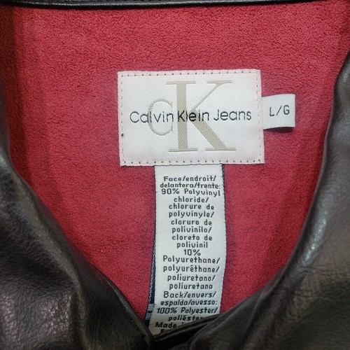 calvin klein Jacket Large Brown Mens faux leather jacket Brown - Picture 4 of 10