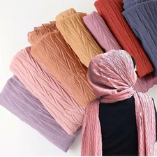 New Pleated Chiffon Hijab Scarf Crinkle Shawl Muslim Head Wrap Muffler Wholesale