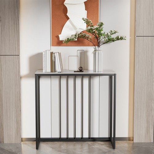 Slim Console Table Sturdy Marble Entryway Table Open Design Sofa Behind Table AU - Picture 9 of 22