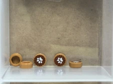 LEGO Parts - Medium Nougat Tile, Round 1 x 1 White Animal Paw - No 98138 - QTY 5