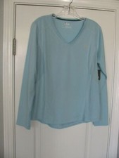 FILA Sport Tru Dry Active Wear Long Sleeve Top Powder Blue Size L NWT