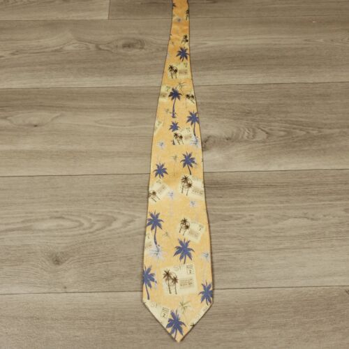 New Tommy Bahama Men's Designer Necktie Palm Tree Post Card Graphic Pint Silk - Picture 2 of 7