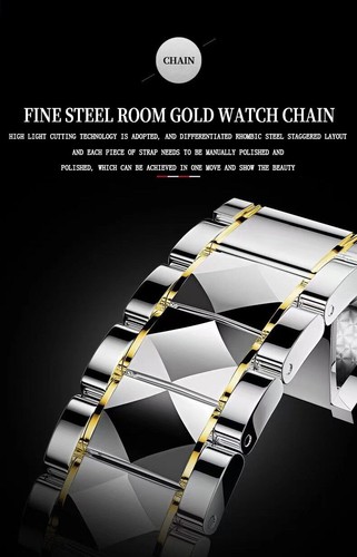 New Watches Waterproof Stainless Steel Quartz Gold Couple Items - Picture 10 of 31