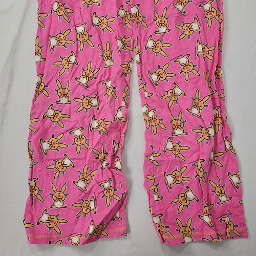 It's Happy Bunny Pink Orange Pajama Lounge Pants NEW NOS JUNIORS Women's LARGE - Picture 3 of 8
