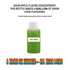 SOUR APPLE MIX SNOW CONE/SHAVED ICE FLAVOR CONCENTRATE MAKES 1 GALLON