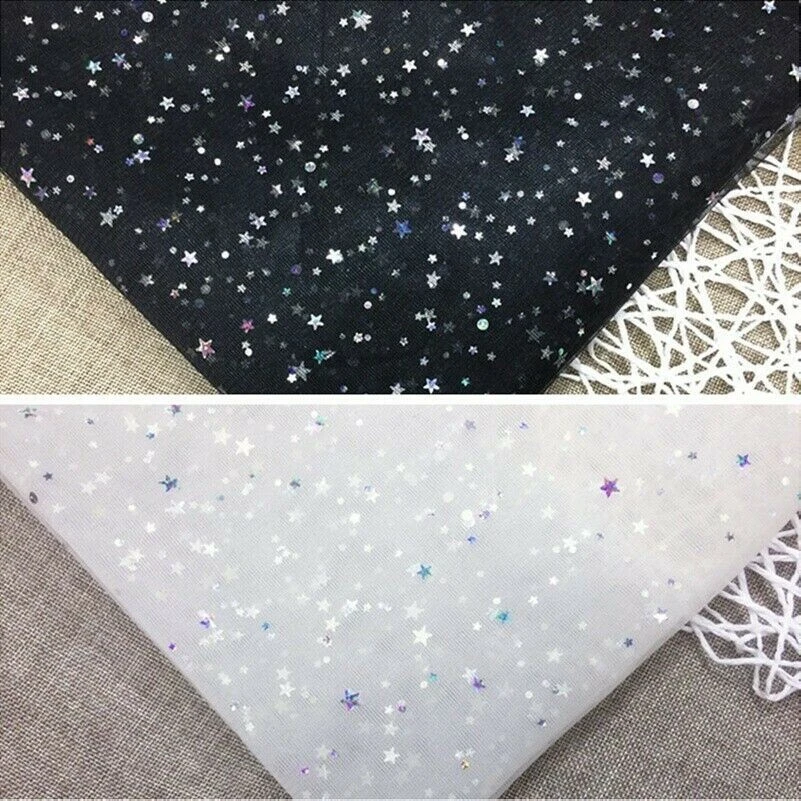 Netz Pailletten Laser Stoff Sheer Stars Gepunktet DIY Tutu Kleid Kostüm Wanddeko - Bild 1 von 4