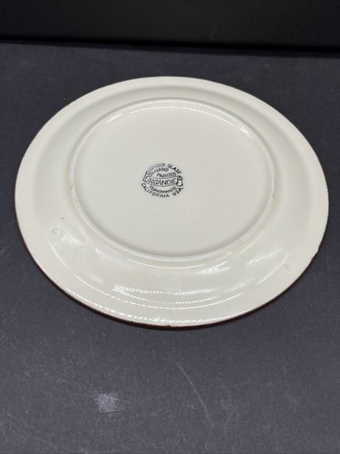 Vernonware ORGANDIE Dinner Plate + Bread Plate Brown Yellow Vernon Kilns VTG - Picture 11 of 11