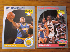 1990 NBA Hoops basketball cards, #113 Tim Hardaway Warriors, #270 David Robinson