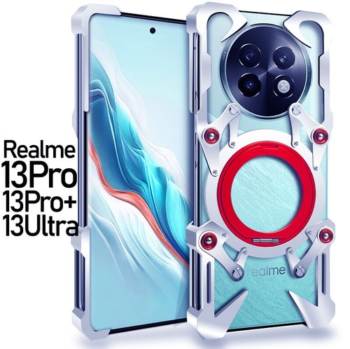 Coque support pare choc sans jante en métal pour Oppo Realme 14 13 11 Pro + 12 Ultra GT 5 Pro - Photo 5/19