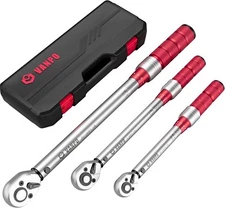 1/4 3/8 1/2-inch Drive Click Torque Wrench, 3Pcs Torque Wrench Set 20-240 in.lb,