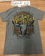 Wrangler  Men's Short Sleeve WESTERN WEAR Back  Front Graphic - Gray T-Shirt