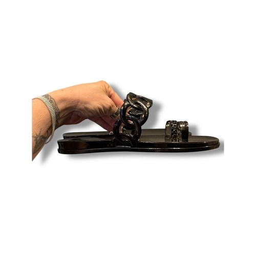 Vince Camuto Emagenta Slide Sandals - Chain Detail - Black - Size 7M NIB - Picture 12 of 15