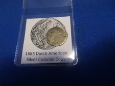 1685 Silver Early American Colonial Coin Before US Minted Coins FREE SHIPPING