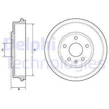2x Brake Drum for CHEVROLET:AVEO Saloon,SONIC Saloon,AVEO Hatchback, 95224012
