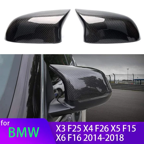 For BMW X3 F25 X5 F15 X6 F16 2014-18 Carbon Fiber Wing Mirror Cover Caps M Sport