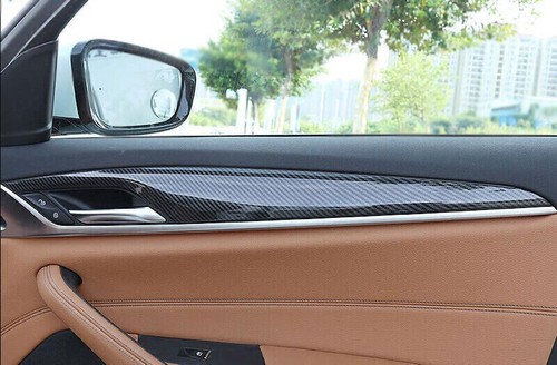 Panel Strip Trim For BMW 5 Series G30 2018-2022 4PCS ABS Carbon Fiber Inner Door - Picture 7 of 7