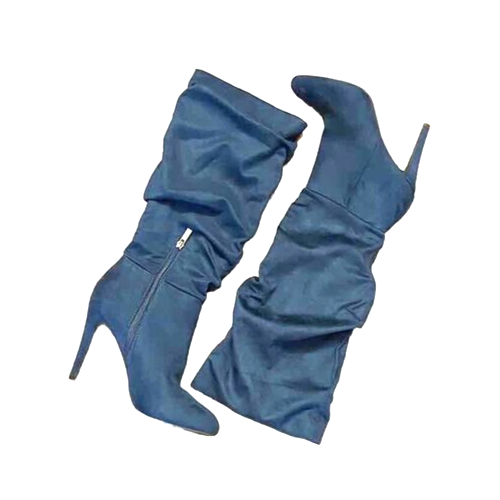 Jessica Simpson size 9 1/2 M BLue Stargaze Slouch Knee High Side Zip boots MON22 - Picture 2 of 9