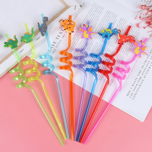 8pcs Dinosaur Theme Plastic Straws for Children Party Bar Drinking StrawsBKU JX - Picture 4 of 12