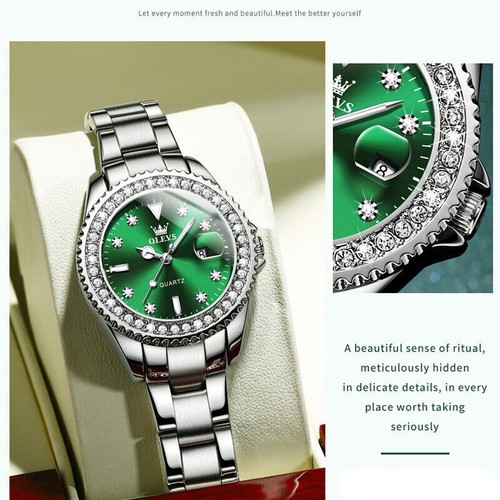 OLEVS Quartz Watch Diamond-set Calendar Waterproof Women's Wristwatches - Picture 4 of 18