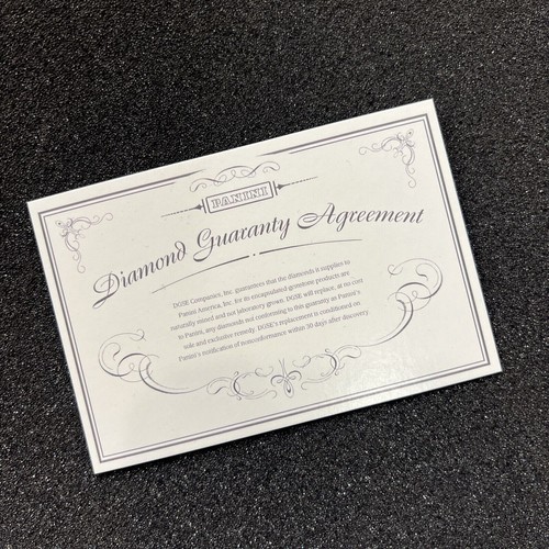 PANINI FLAWLESS DIAMOND GUARANTY AGREEMENT COA CARD - NFL NBA MLB NCAA NHL FIFA - Picture 1 of 3