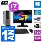 PC DELL 7020 SFF Bildschirm 27 " Intel i7-4790 RAM 8Go SSD 120Go Windows 10 Wifi