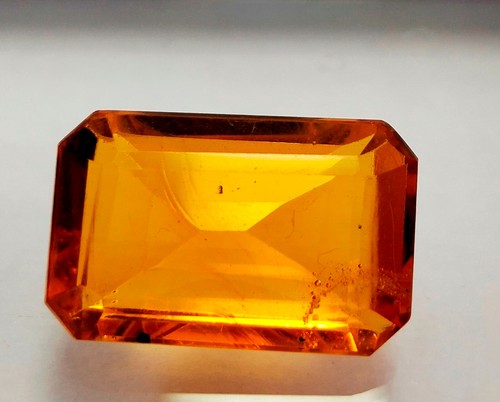 Yellow Color Citrine Lab-Created Glass Loose Gemstone Emerald Cut - Picture 9 of 20