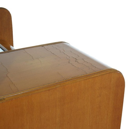 Vintage Waterfall Carved Satinwood Dressing Table with Bakelite Handles c1940 - Picture 7 of 20