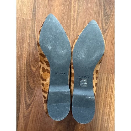 Cole Haan Shoes Leopard Flat Slip On Real Calf Fur Animal Print Size 6.5 - Picture 6 of 9