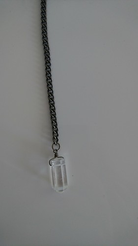 NEU Halskette mit Anhänger Quarz Kritall transparent Spitze Pendel Chocker leash - Bild 5 von 8