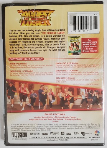 The Biggest Loser: The Workout - Cardio Max (DVD, 2007) Brand New Sealed - Picture 2 of 2