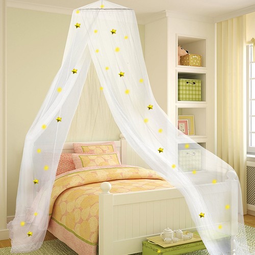 Princess Bed Canopy with Lights for Kids Round Dome Bed Curtain Canopy flXVI# - Picture 10 of 11