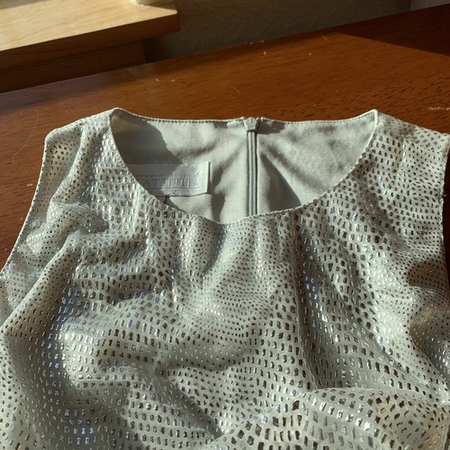 Vestido Plateado Vintage Años 90 Platino por Dorothy Schoelen Talla 4 Fiesta Cóctel - Imagen 12 de 15