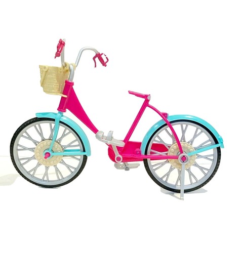 Barbie Doll Bicycle Pink Teal Blue Bike with Basket Mattel Play Active Toy Girl - Foto 4 di 7