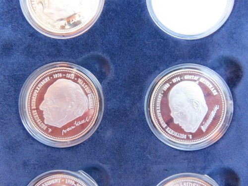 Silber Medaillen 16 Stück Kanzler und Präsidenten BRD 999 Silber PP 240,00 Gramm - Bild 10 von 12