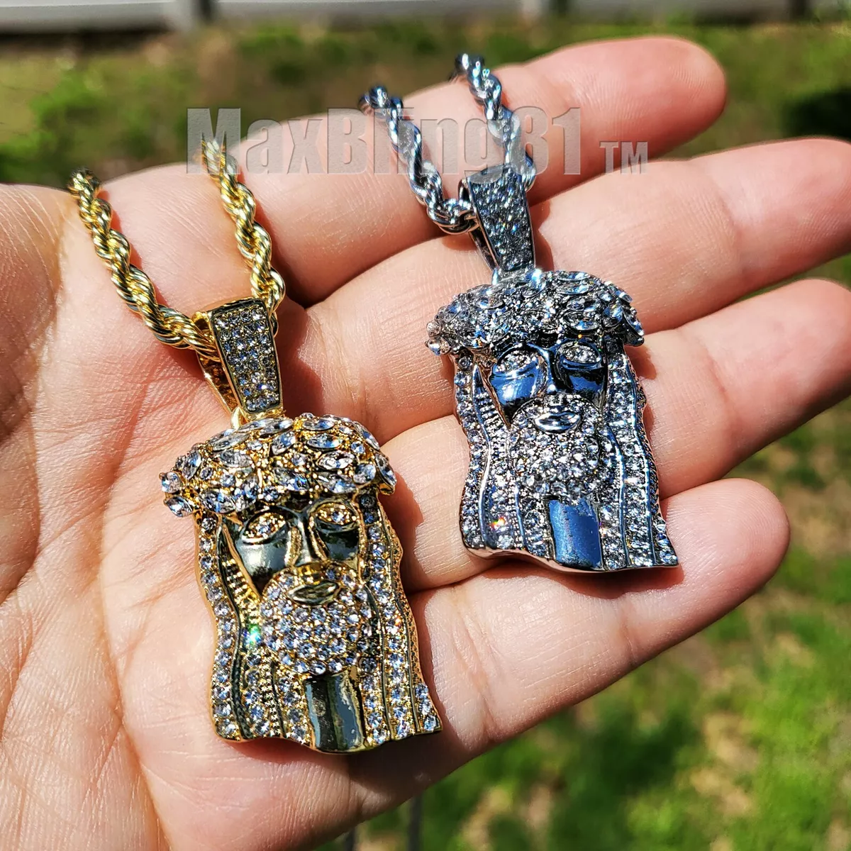 Gold chain with shop jesus head