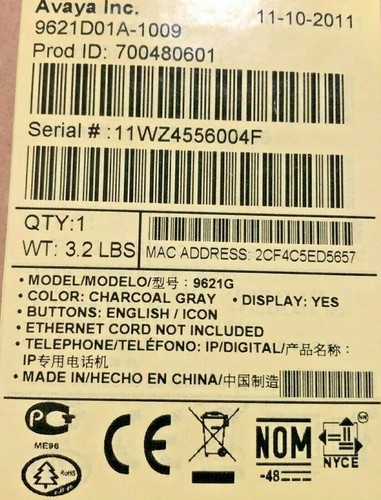 Avaya 9621G Color Touchscreen POE Gigabit IP Phone 700480601 - Brand new - Picture 3 of 5