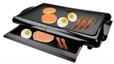 Cookinex Electric Griddle, 20" x 10" Griddle, Warming Drawer, Adjustable Temp