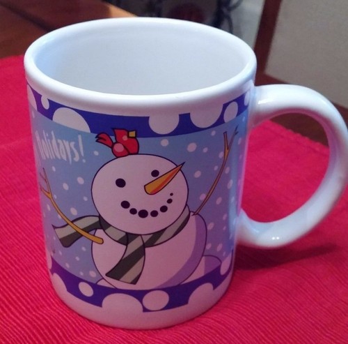 Holiday Seasons Happy Holidays Coffee/Tea Ceramic Mug with Snowman - Picture 1 of 5
