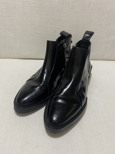 DION LEE Black Patent Leather Ankle Boots Sz 38 AU 7 - Picture 11 of 13