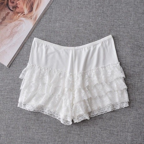 Women Frilly Lace Ruffle Knickers Panties Underwear Shorts Bloomers Briefs White - Picture 5 of 15