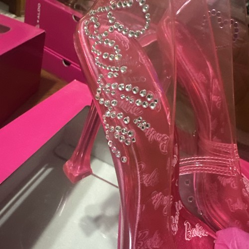 ALDO x Barbie Tacones Stessy - Barbietessy Claro Adornado Stiletto Brillo 7.5B - Imagen 4 de 8