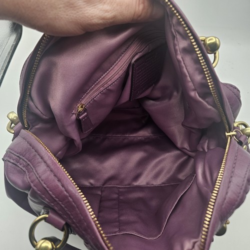 Coach Kristin Purple Leather Satchel Bag Purse E1071-15339 Double Handle - MINT - Picture 6 of 10