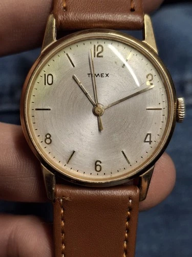Timex Mercury 1961 Gold Tone Mens Vintage 1960s Mechanical Handwind Retro Watch