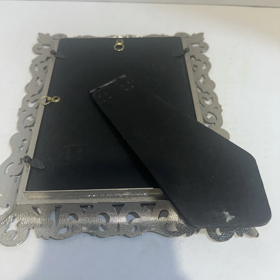 Marco de fotos de colección 1999 ornamentado desplazado Burnes of Boston 5x7 caballete o pared Foto 4 de 4