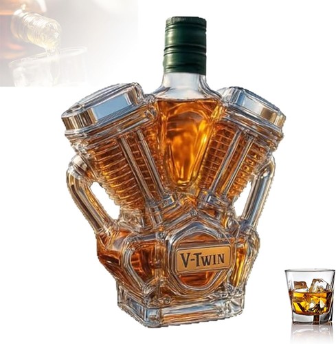 Whiskey bottles,3D V8 engine shape whiskey decanter bottles,motorcycle collector