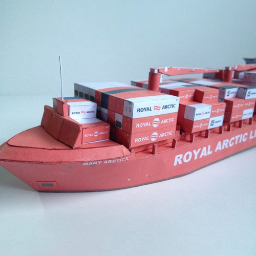 Unassembled Danish Container Ship Mary Arctica Boat Paper Ship Christmas Gift - Picture 7 of 7
