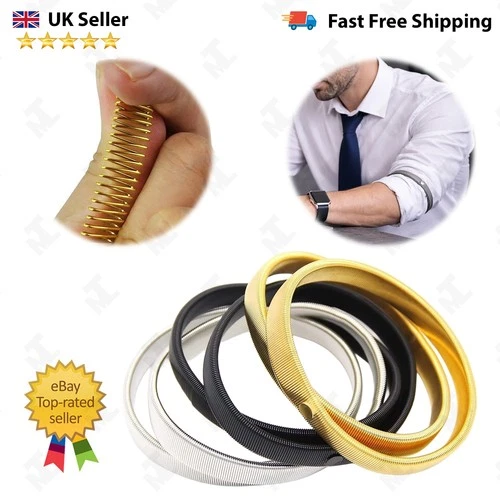 Elastic Metal Arm Band Sleeve Holders Garter Spring Bracelet Wristband